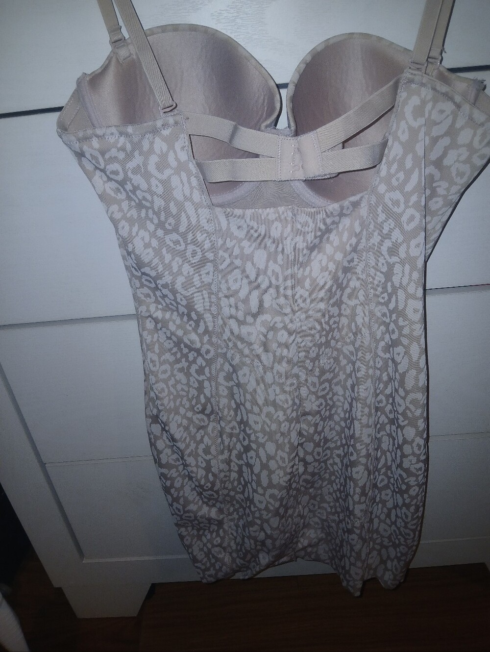 bebe Beige Lace & Leopard-Print Shapewear Slip - Picture 2 of 4